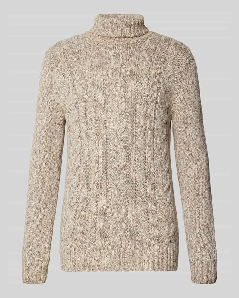 Ragman Strickpullover mit gerippten Abschlüssen Offwhite