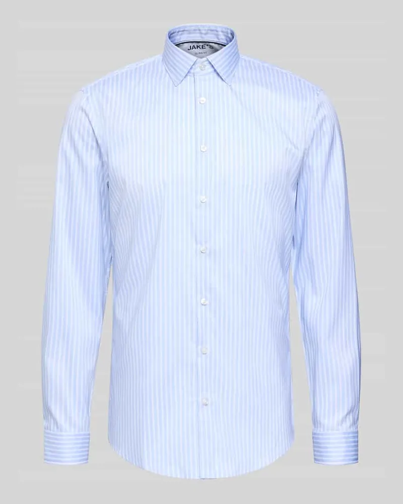 JAKE*S Slim Fit Businesshemd mit Kentkragen Hellblau
