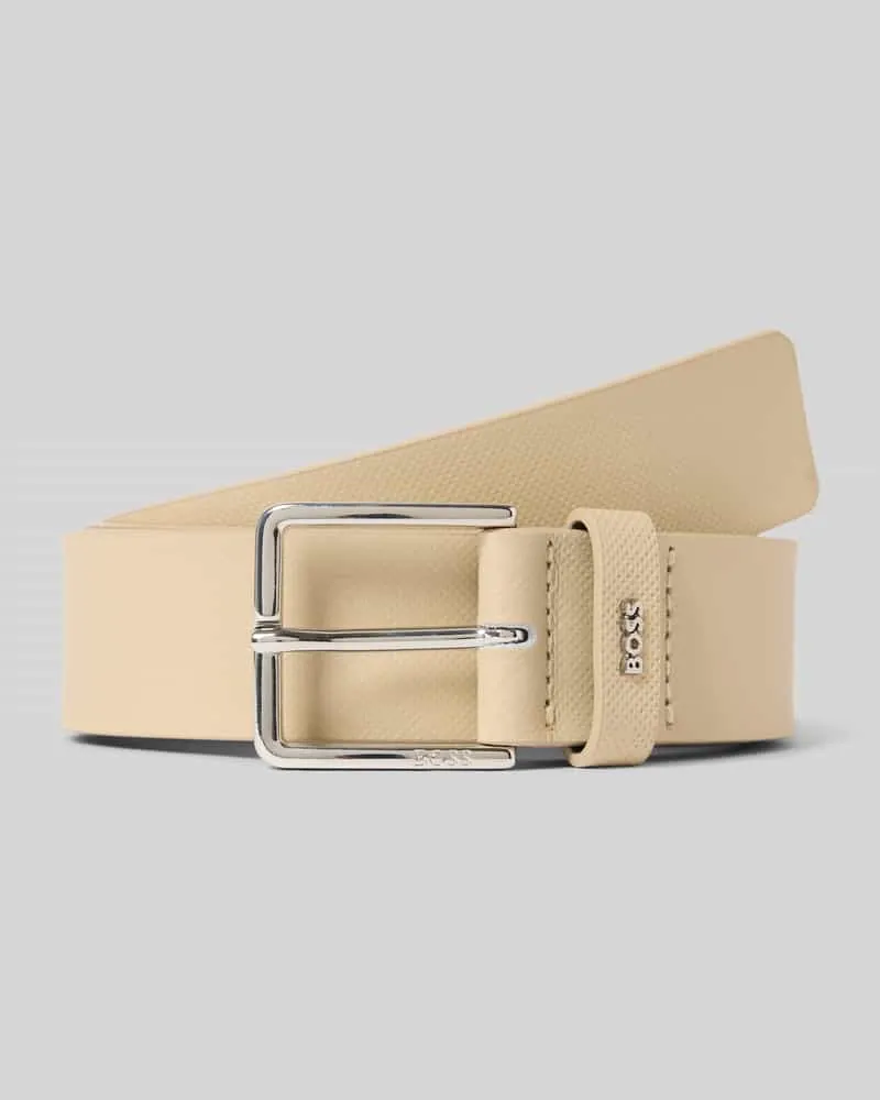 HUGO BOSS Gürtel mit Label-Applikation Modell 'Ther Beige