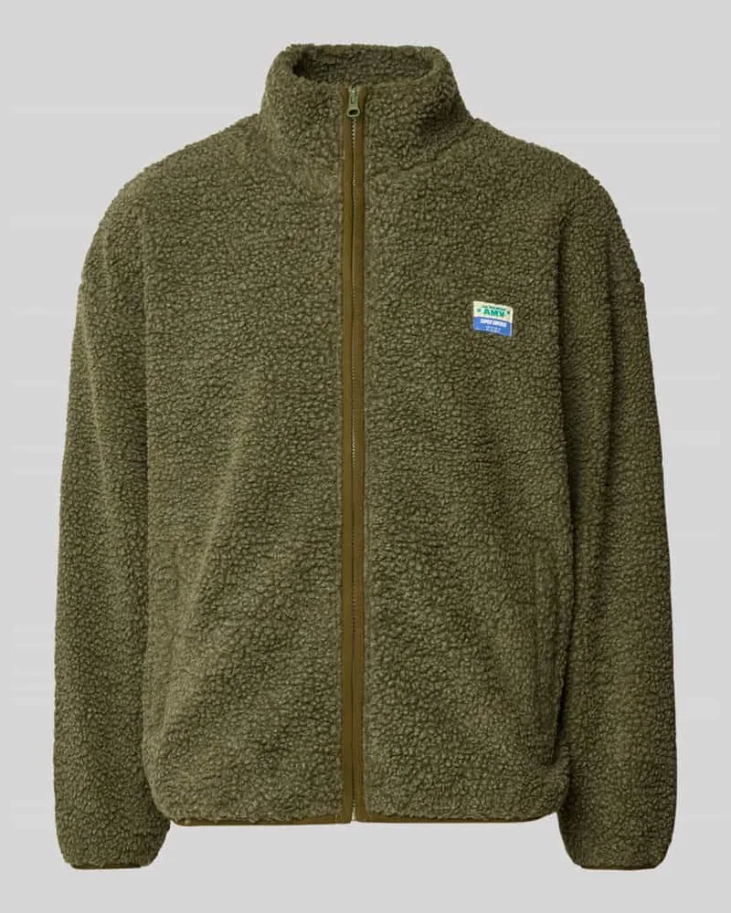 American Vintage Teddyfelljacke mit Stehkragen Modell 'HOKTOWN Oliv
