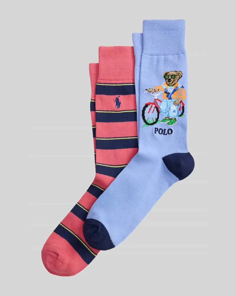 Ralph Lauren Socken mit Polo Bear-Print aus Baumwoll-Mix Hellblau