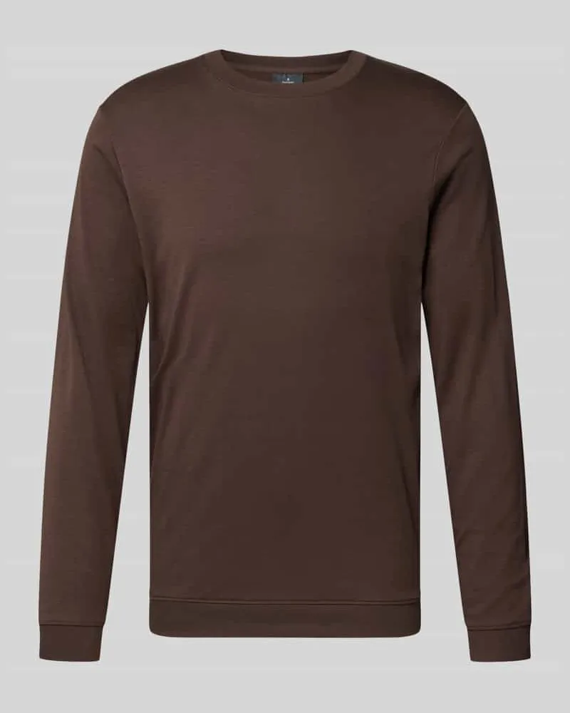 Ragman Regular Fit Longsleeve aus reiner Baumwolle Modell 'Pima Dunkelbraun