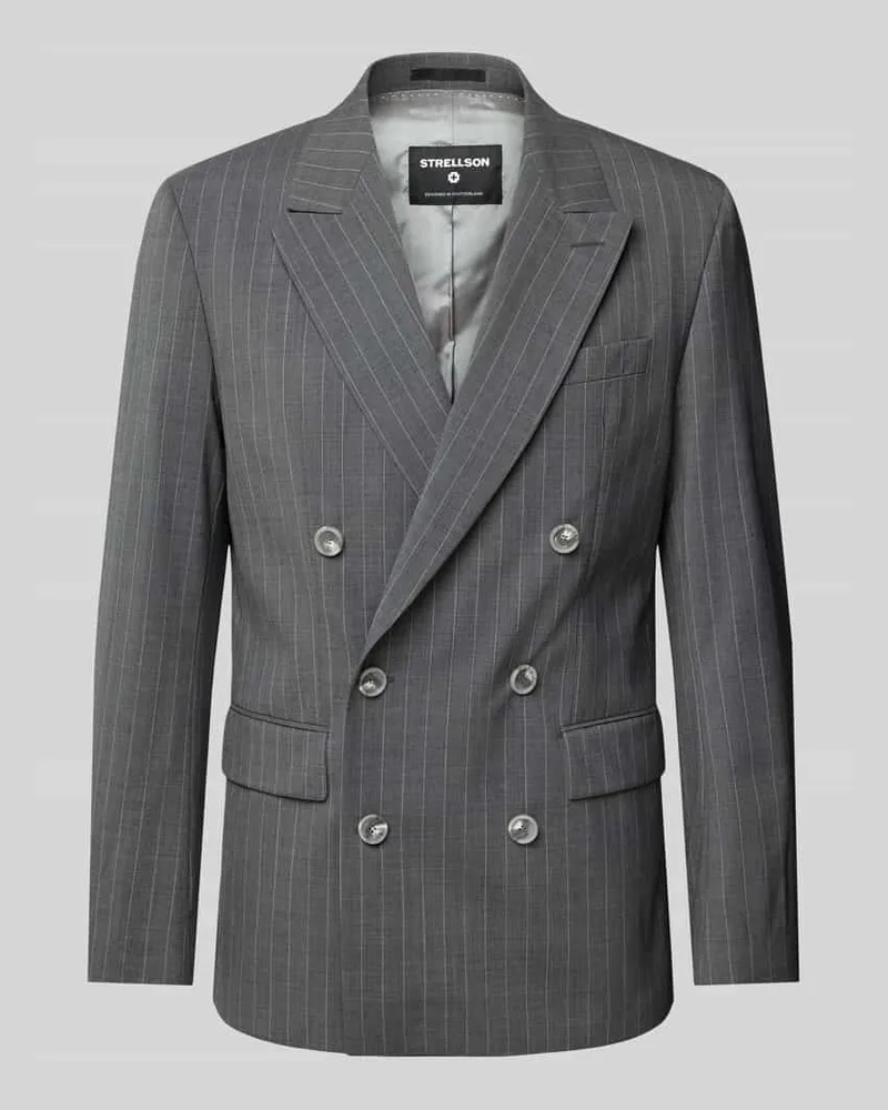 Strellson Slim Fit Sakko mit Pattentaschen Modell 'Ashton Mittelgrau