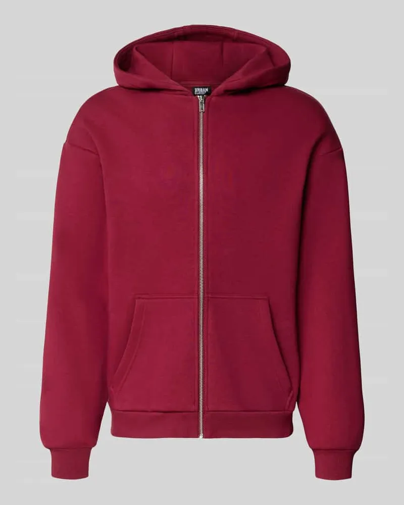 Urban Classics Regular Fit Strickjacke aus Baumwoll-Mix mit Kapuze Bordeaux