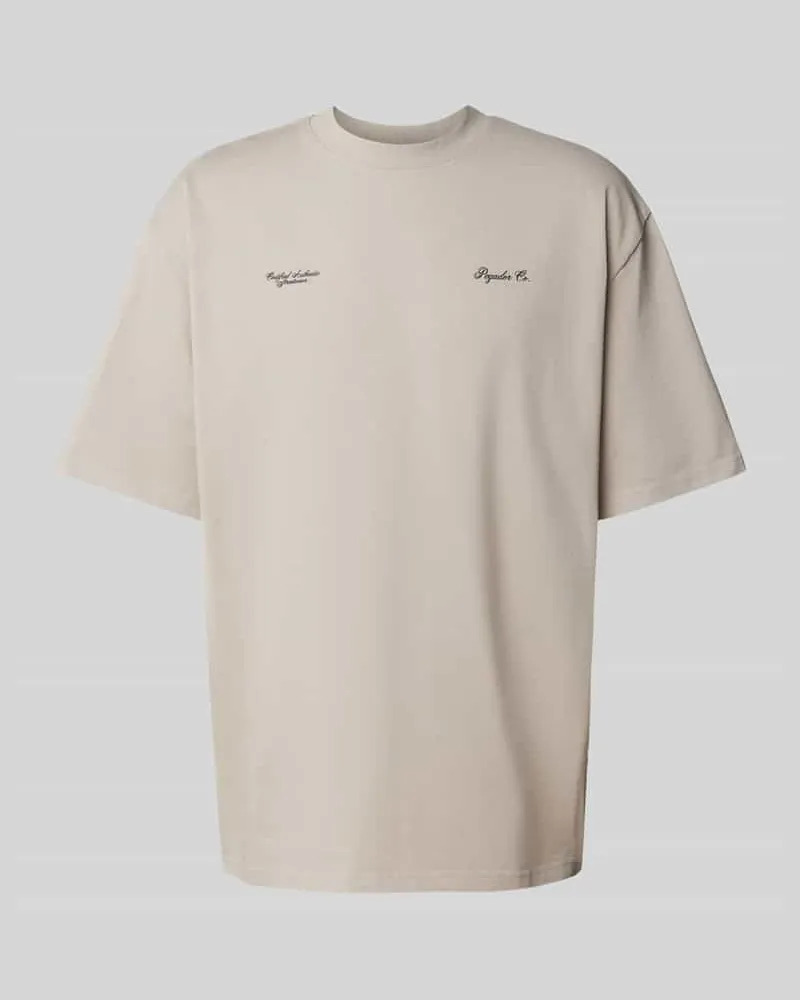 PEGADOR Oversized T-Shirt mit Label-Print Modell 'BROOKE Taupe
