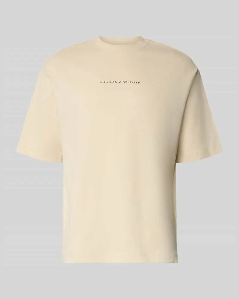 Selected Homme Relaxed Fit T-Shirt aus reiner Baumwolle Modell 'NORMAN Offwhite