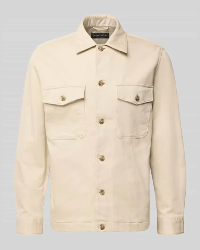 Marc O'Polo Regular Fit Hemdjacke aus Baumwoll-Mix Beige