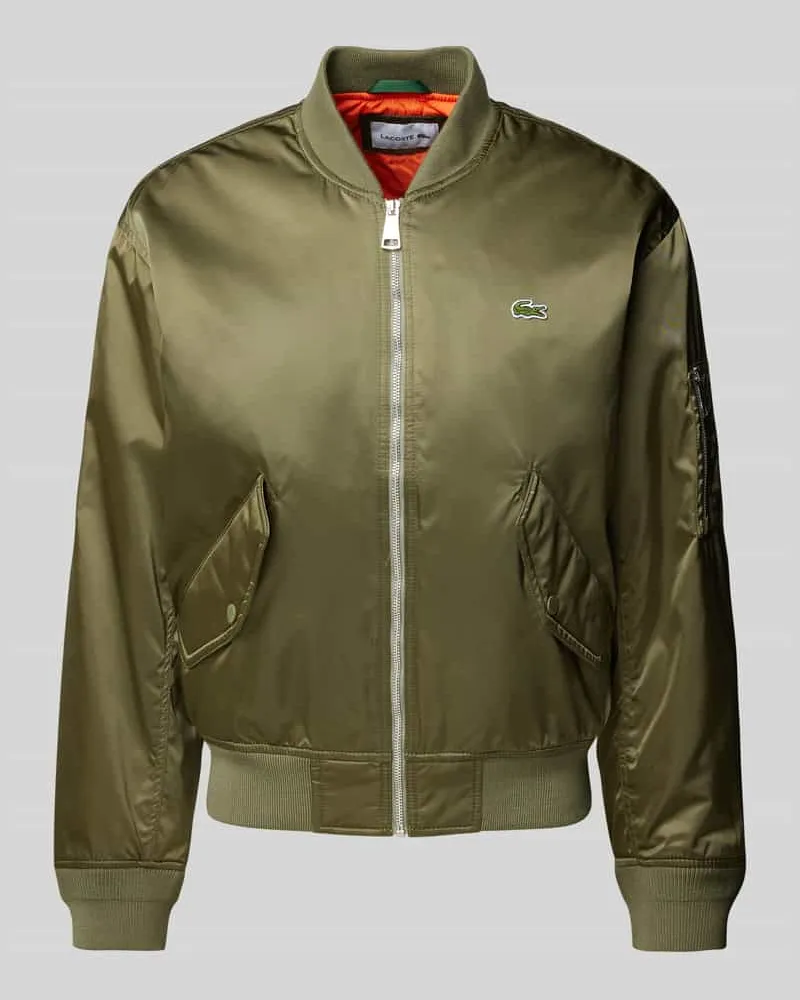 Lacoste Blouson mit Label-Badge Oliv
