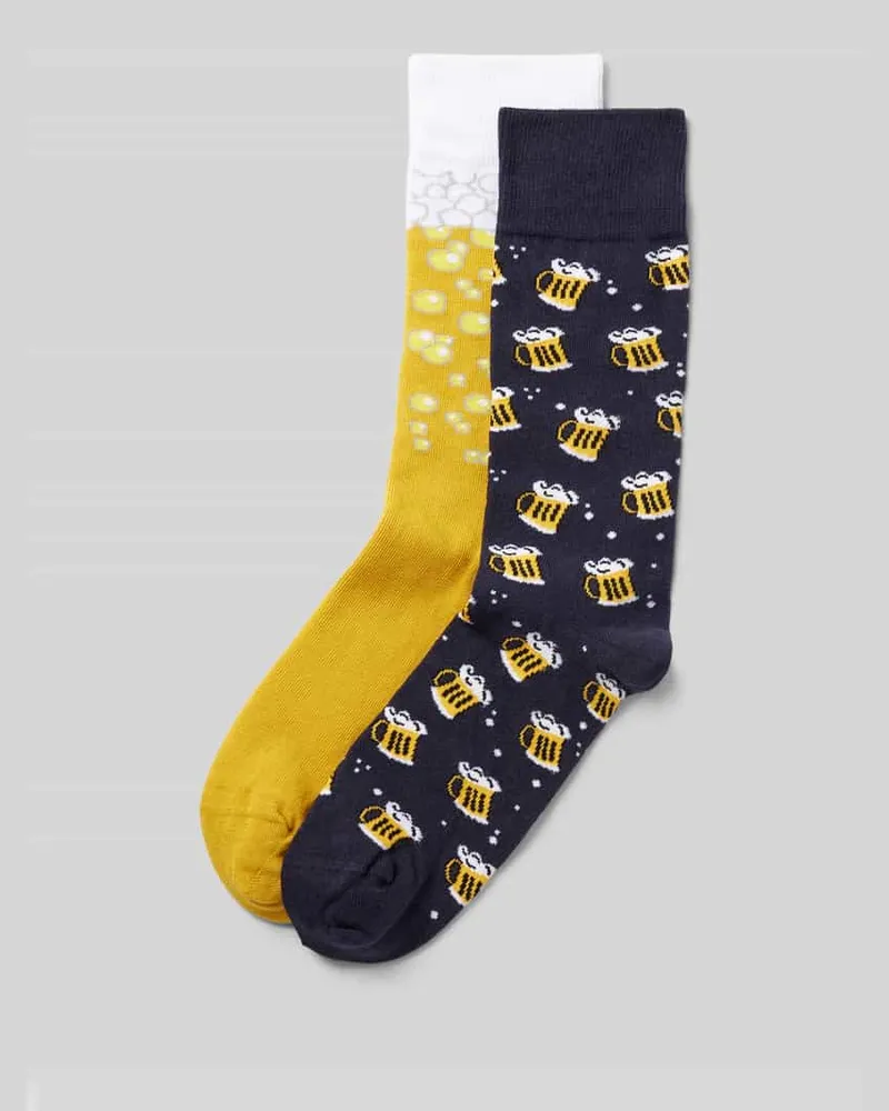 Christian Berg Socken mit Motiv-Stitching im 2er-Pack 