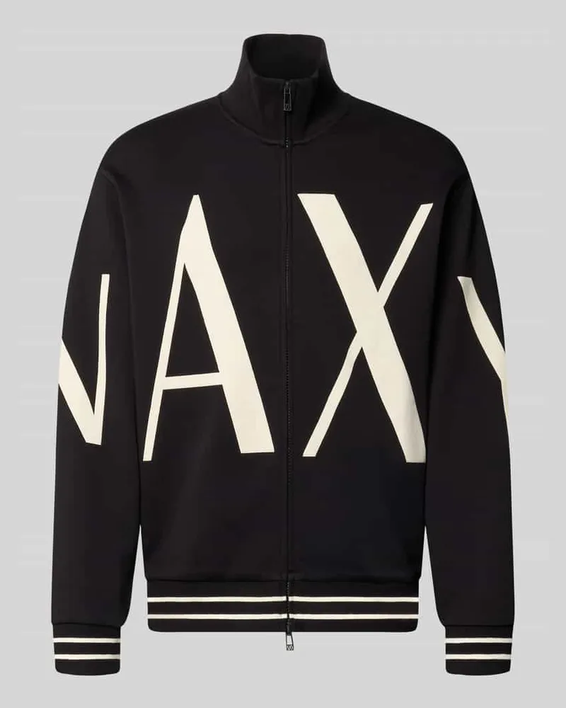 Armani Exchange Sweatjacke aus Baumwoll-Mix Black