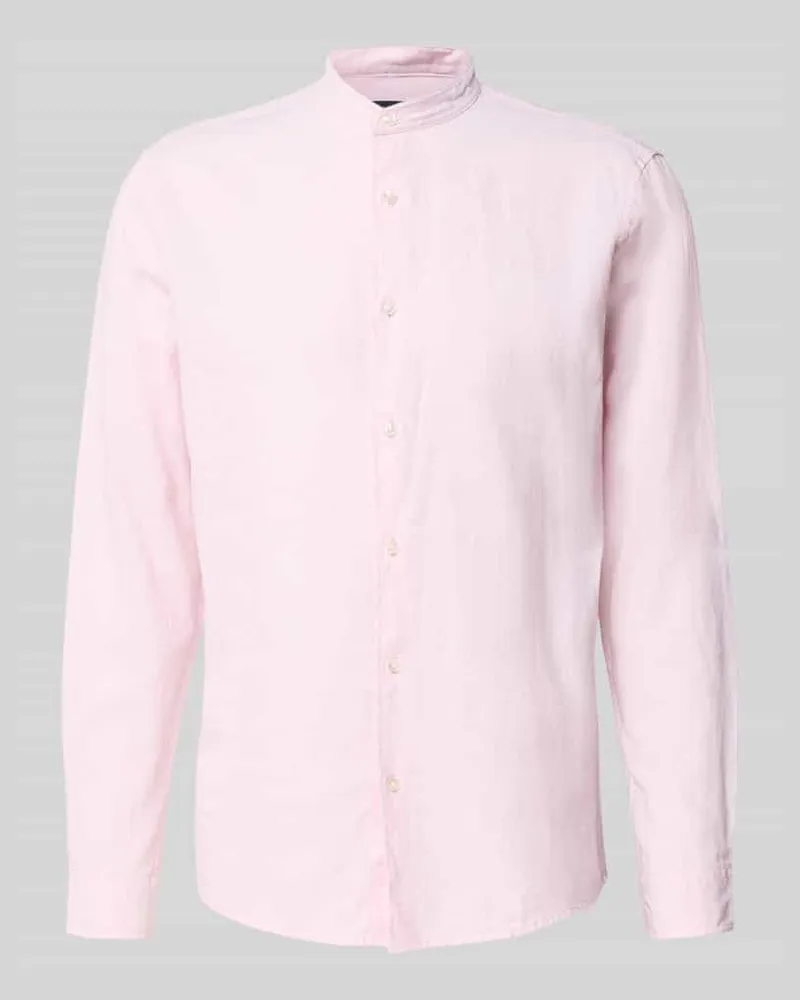 McNeal Regular Fit Freizeithemd aus Leinen-Baumwoll-Mix Rose