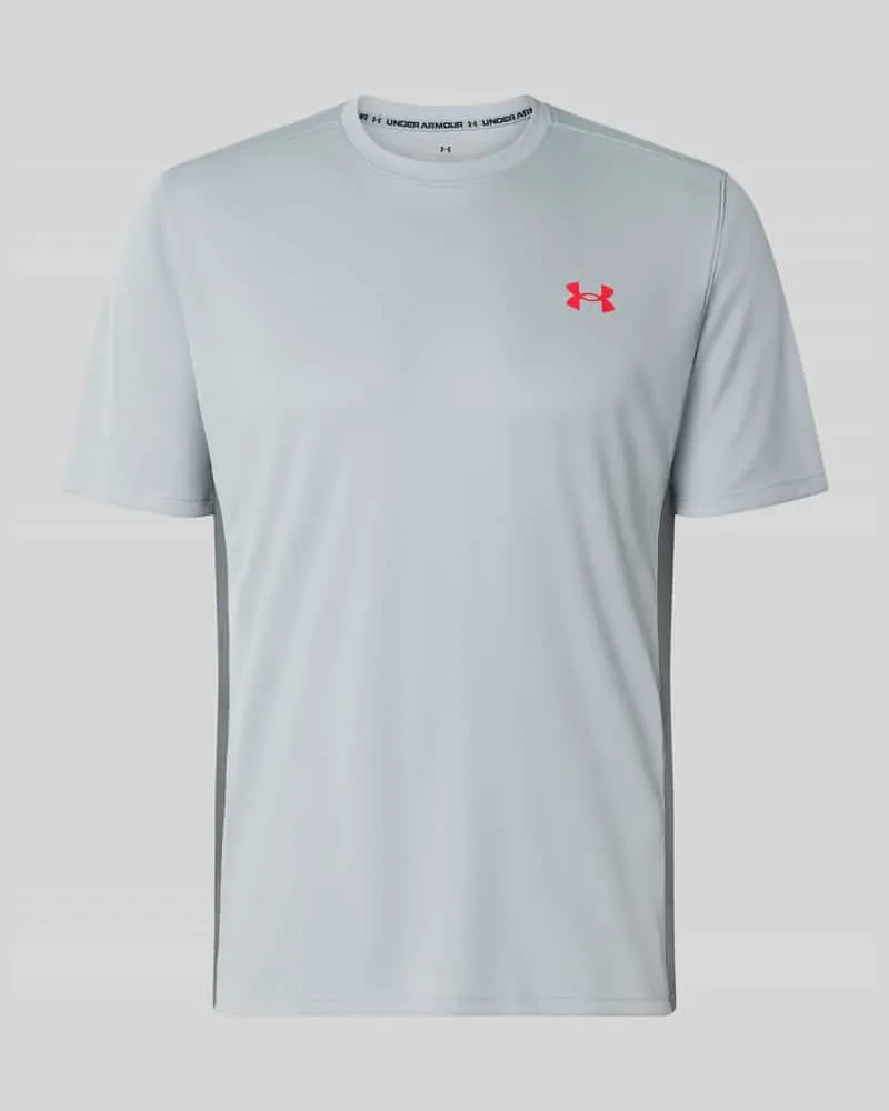 Under Armour Regular Fit Sport-T-Shirt mit Label-Print Hellgrau