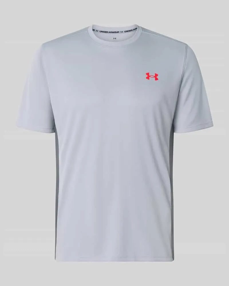Under Armour Regular Fit Sport-T-Shirt mit Label-Print Hellgrau