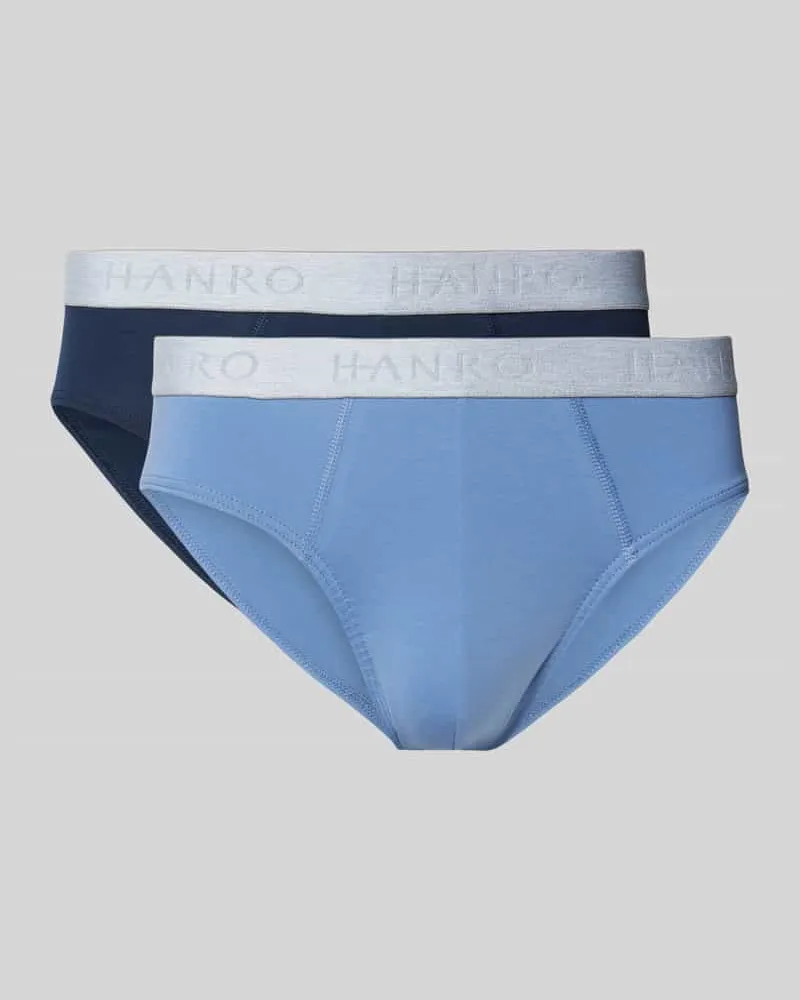 Hanro Slip mit Label-Bund im 2er-Pack Marine