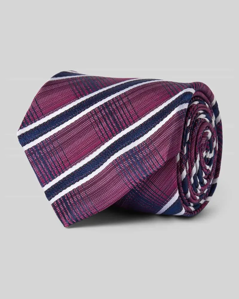 Monti Seidenkrawatte mit Allover-Print (7 cm Bordeaux