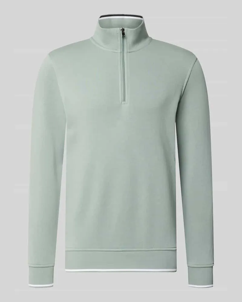 Christian Berg Sweatshirt mit Troyer-Kragen Schilf