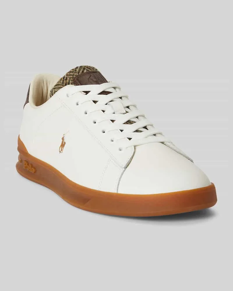 Ralph Lauren Sneaker mit Kontrastsohle aus Rindsnappa Weiss