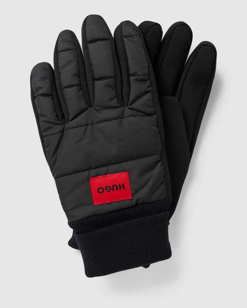 HUGO BOSS Handschuhe mit Label-Patch Modell 'Jakota Black