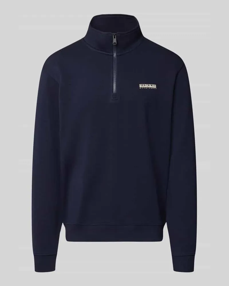 Napapijri Relaxed Fit Sweatshirt aus elastischem Baumwoll-Mix Marine