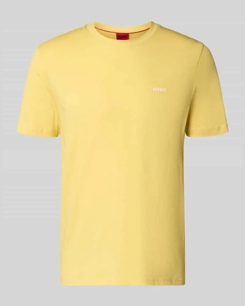 HUGO BOSS Regular Fit T-Shirt aus reiner Baumwolle Modell 'DERO222 Hellgelb