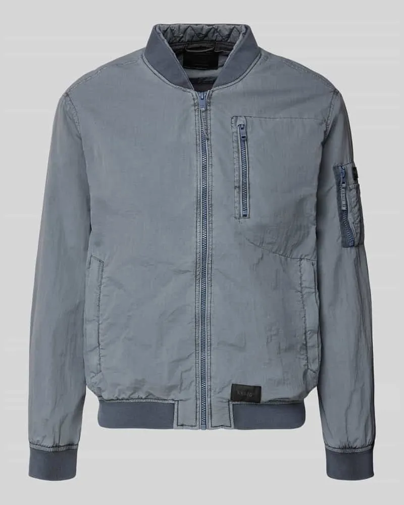 khujo Blouson mit Label-Patches Modell 'IBE Jeansblau