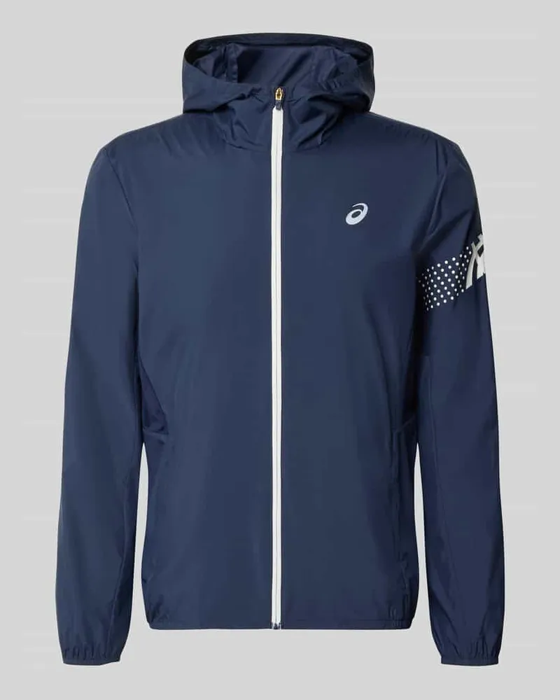 Asics Regular Fit Jacke mit Logo-Print Modell 'ICON Dunkelblau