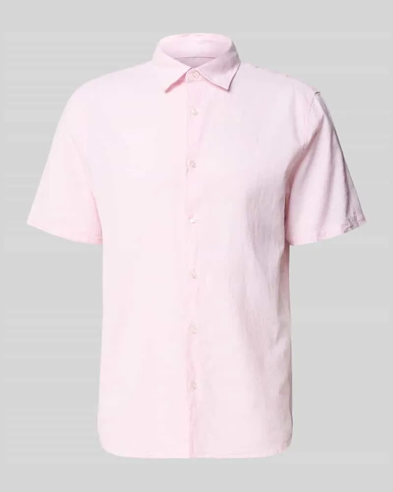 McNeal Regular Fit Freizeithemd aus Leinen-Baumwoll-Mix Rose