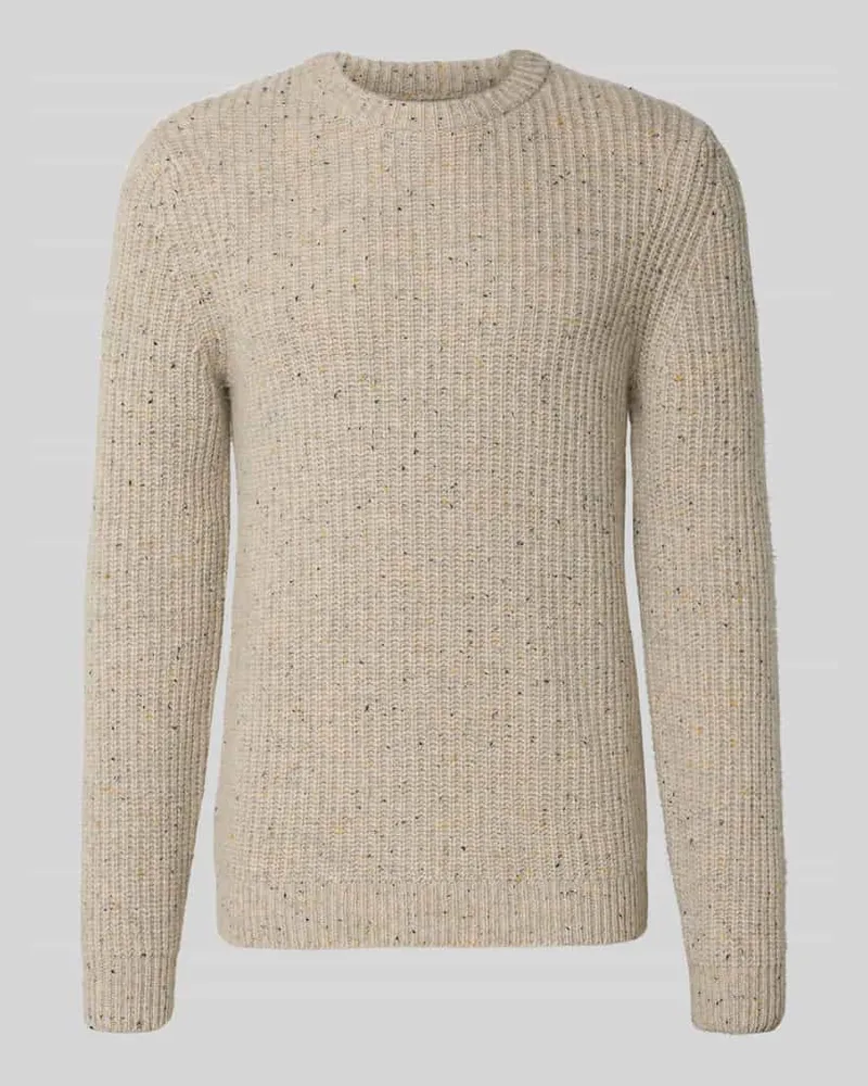 McNeal Strickpullover aus Woll-Mix mit Rundhalsausschnitt Kitt
