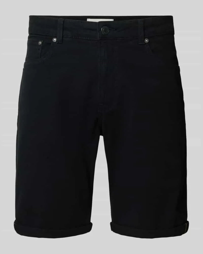 Jack & Jones Jeansshorts mit Umschlag und Eingrifftaschen Modell 'RICK ALLEN Black