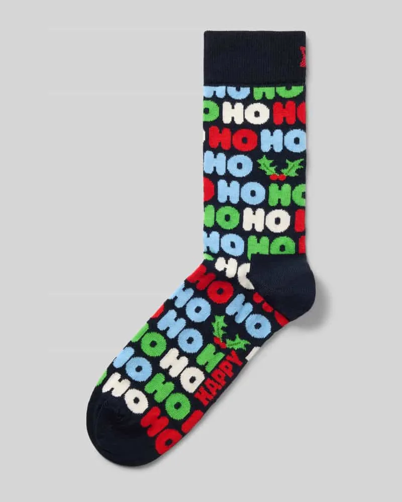 Happy Socks Socken aus elastischem Baumwoll-Mix Modell 'Ho Ho Ho Marine