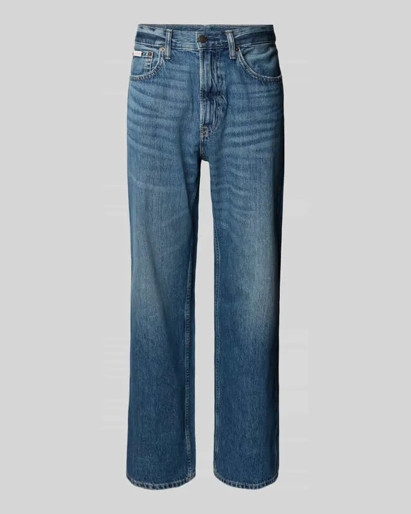 Calvin Klein Straight Fit Jeans aus reiner Baumwolle im 5-Pocket-Design 