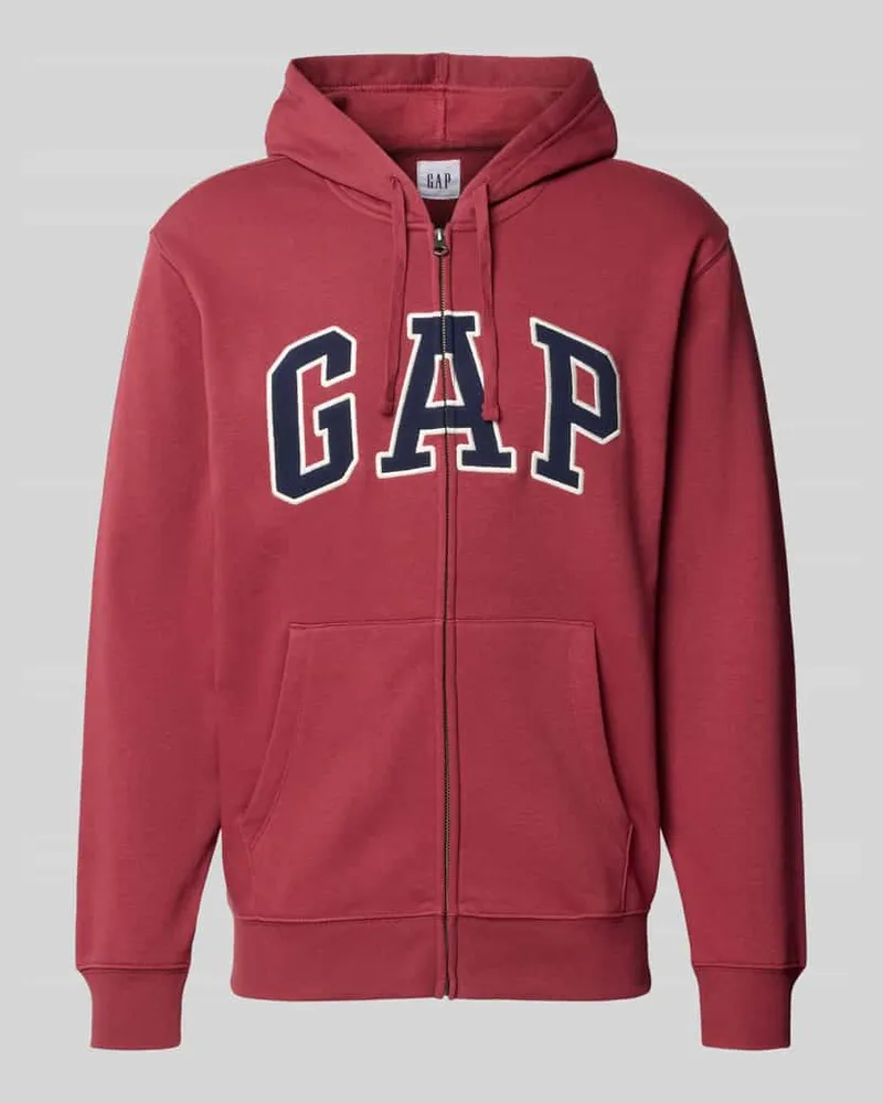 GAP Sweatjacke mit Logo und Känguru-Tasche Dunkelrot