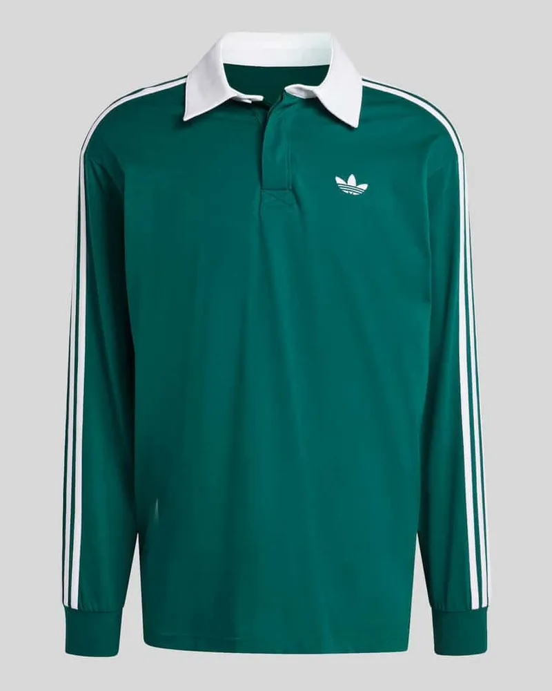 adidas Relaxed Fit Rugbyshirt aus reiner Baumwolle Gruen