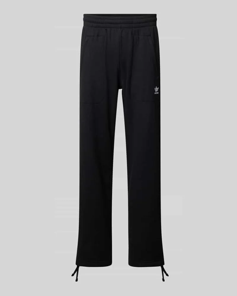 adidas Straight Fit Sweatpants mit elastischem Bund Modell 'Essentails Black