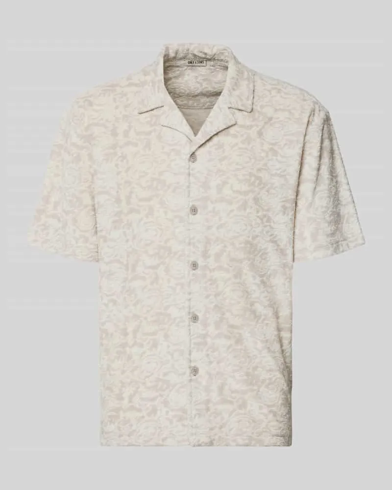 Only & Sons Relaxed Fit Freizeithemd mit Baumwoll-Anteil Modell 'CLEMENT Offwhite