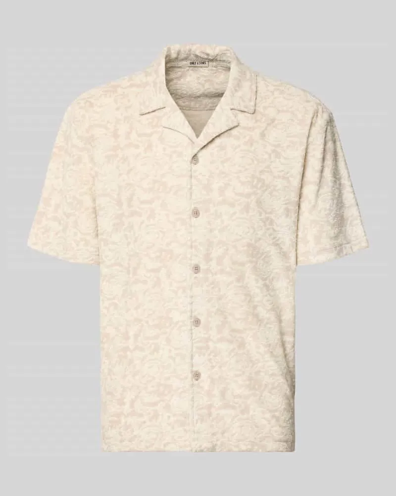 Only & Sons Relaxed Fit Freizeithemd mit Baumwoll-Anteil Modell 'CLEMENT Offwhite