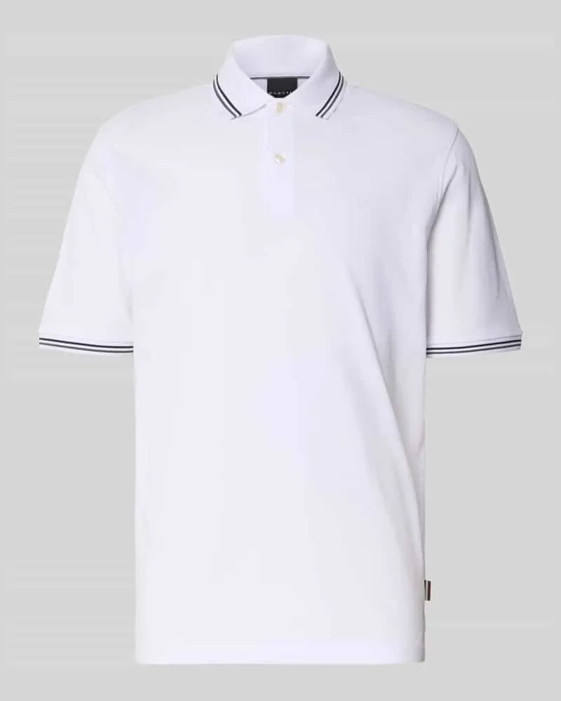 Bugatti Poloshirt mit kurzer Knopfleiste 