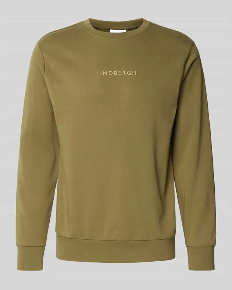 Lindbergh Sweatshirt mit Rundhalsausschnitt und Logo-Print 