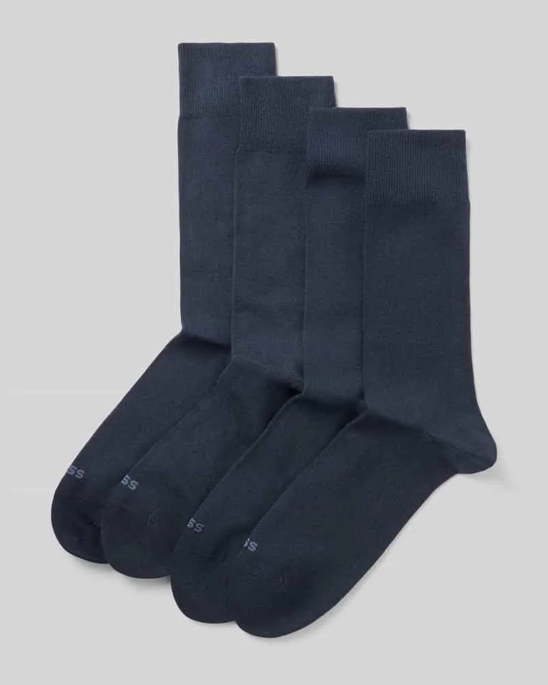 HUGO BOSS Socken mit Feinripp im 4er-Pack Dunkelblau