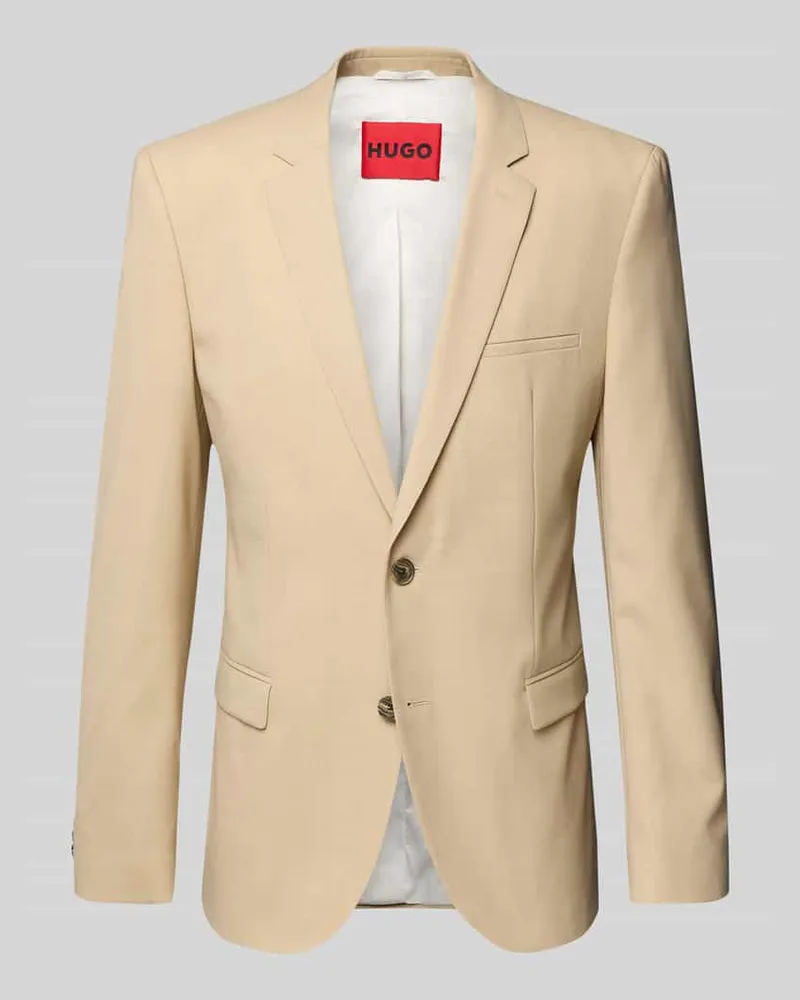 HUGO BOSS Slim Fit 2-Knopf-Sakko mit Pattentaschen Modell 'Arti232X Beige