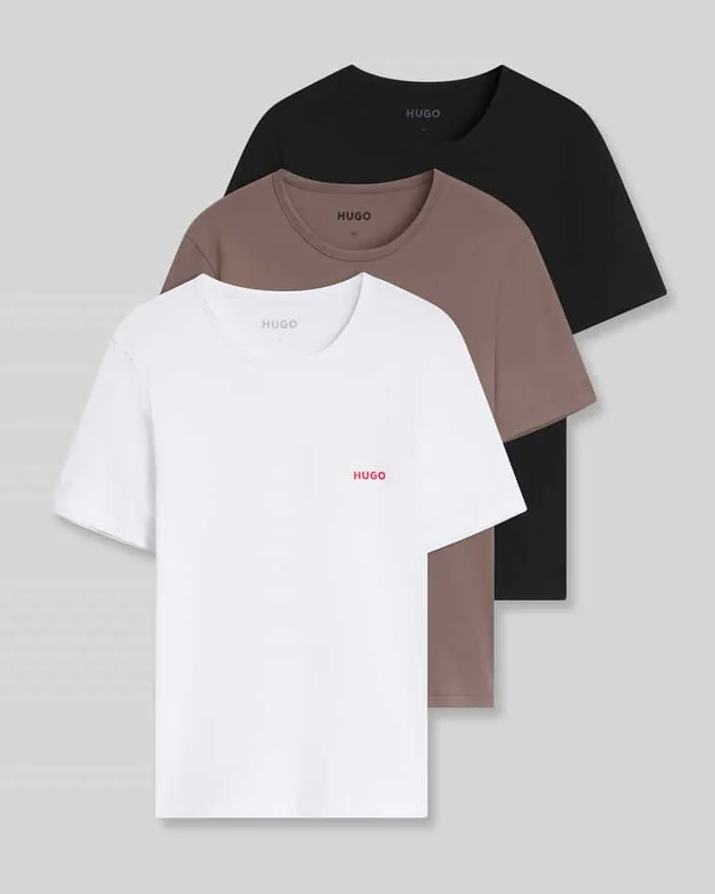 HUGO BOSS Regular Fit T-Shirt-Set aus reiner Baumwolle Modell 'T-SHIRT RN TRIPLET P Mauve