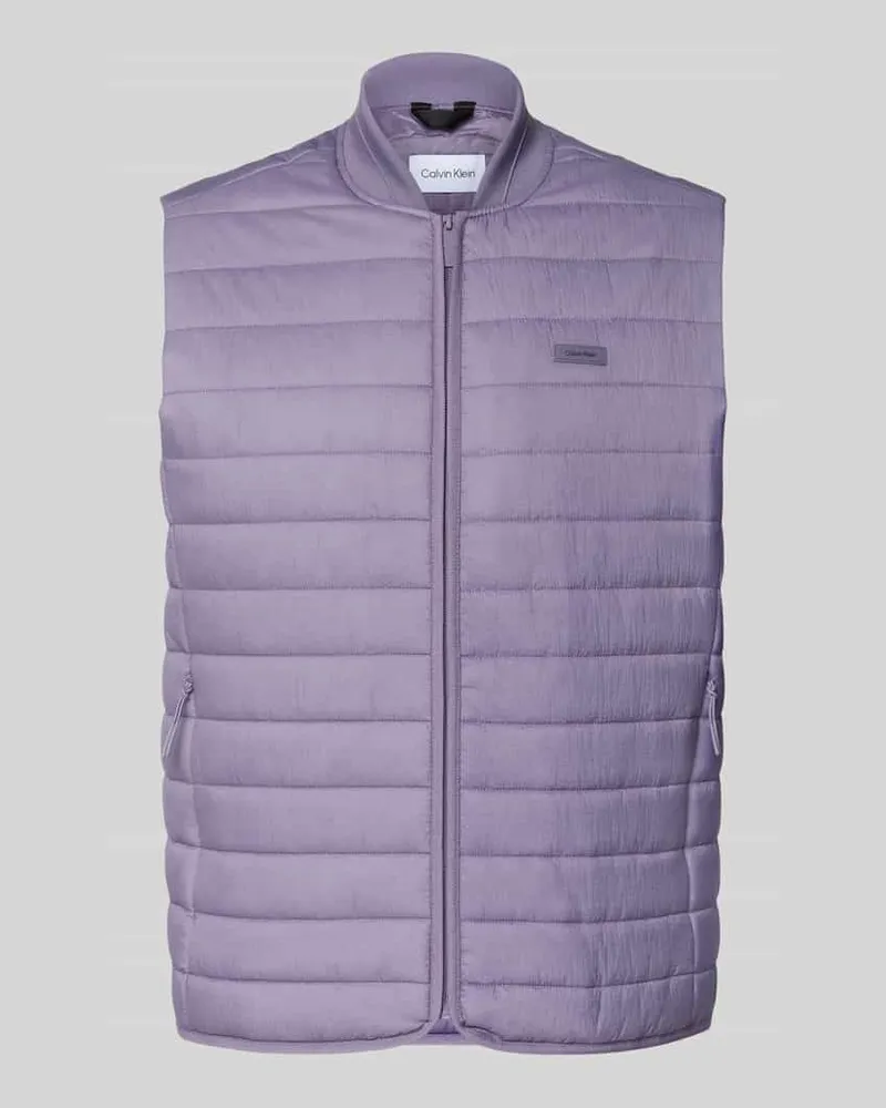 Calvin Klein Steppweste mit Reißverschlusstaschen Flieder