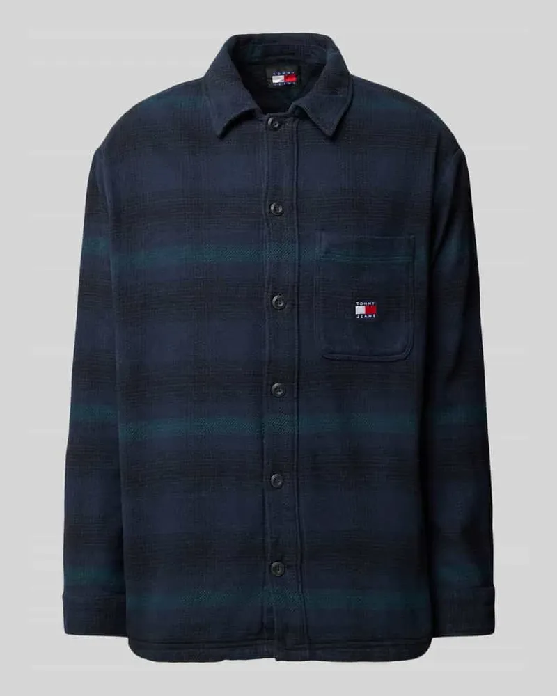 Tommy Hilfiger Regular Fit Hemdjacke mit Brusttasche Petrol