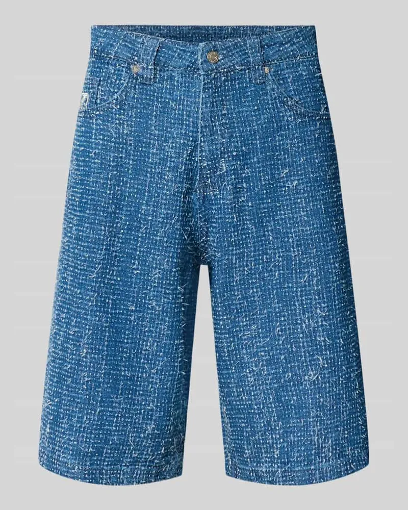 Karl Kani Jeansshorts mit Strukturmuster und Eingrifftaschen Jeansblau