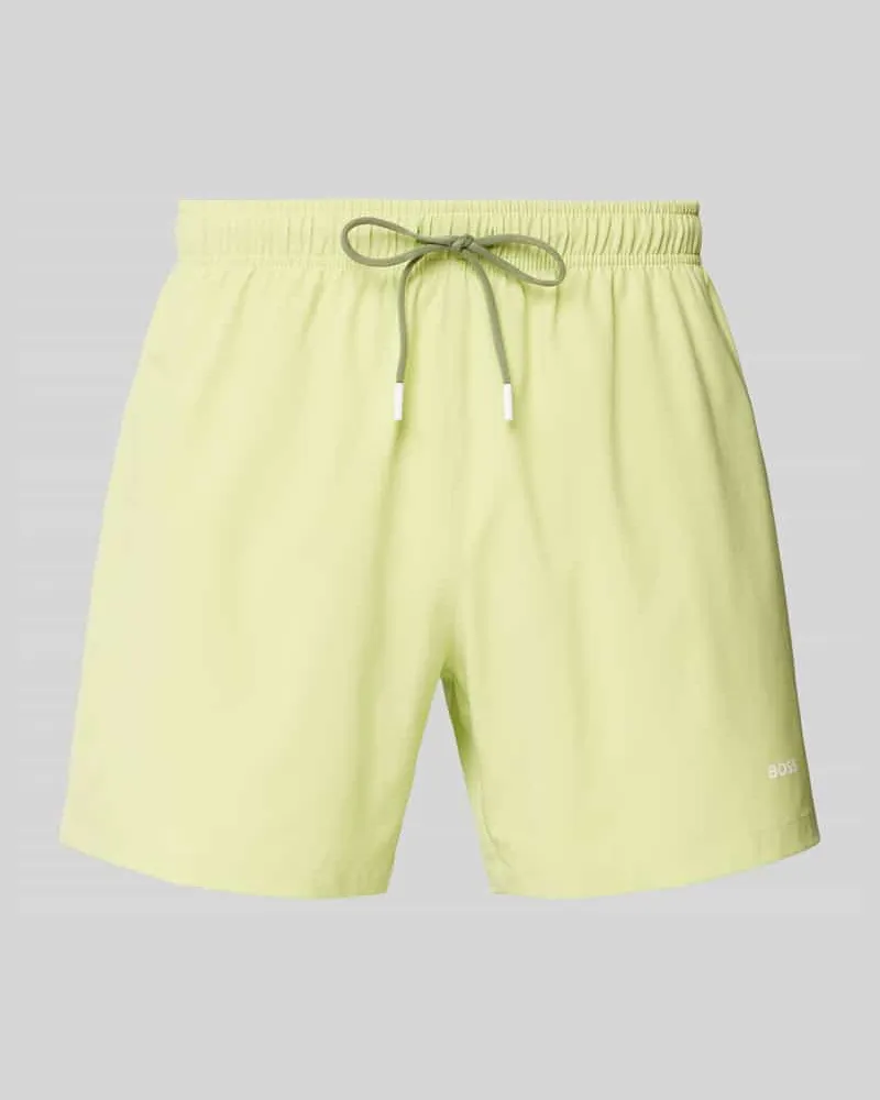 HUGO BOSS Relaxed Fit Badeshorts mit Label-Print Modell 'Tio 