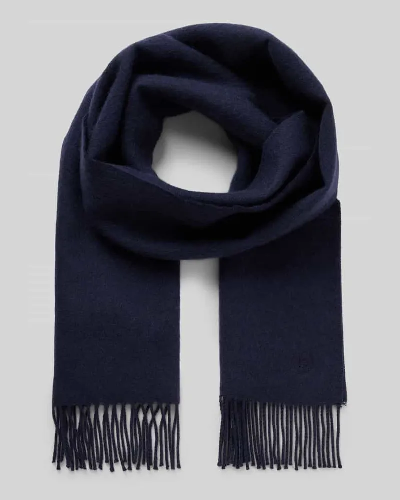 Bugatti Wollschal mit Fransen Jeansblau