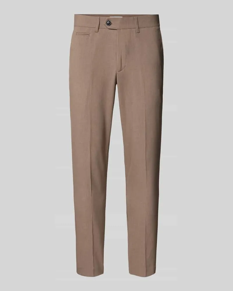 Lindbergh Slim Fit Hose mit Paspeltasche Beige