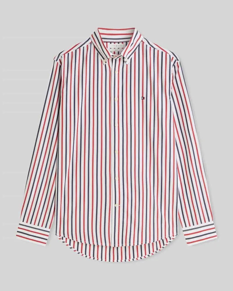 Tommy Hilfiger Regular Fit Freizeithemd aus reiner Baumwolle Rot