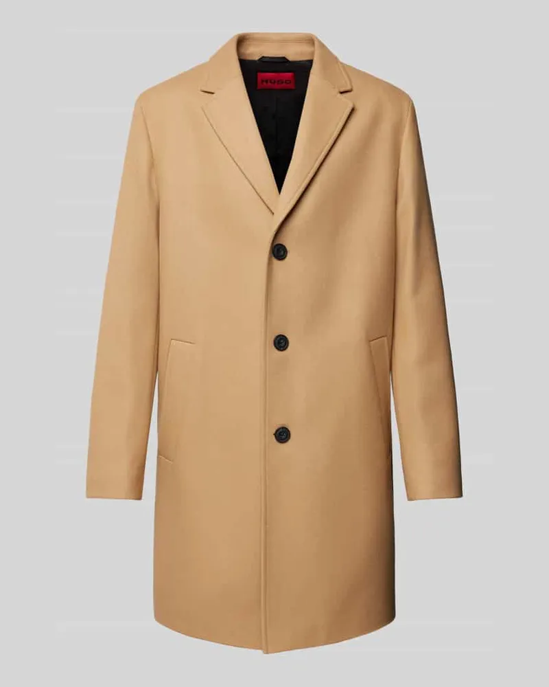 HUGO BOSS Mantel mit Reverskragen Modell 'Malte Beige
