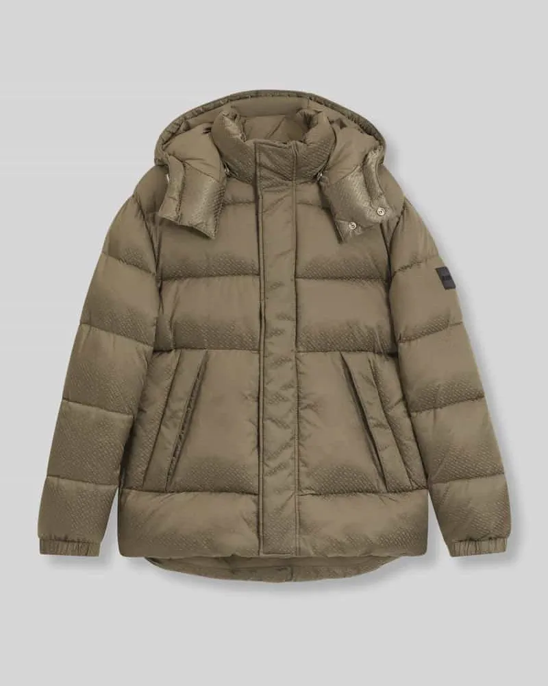 HUGO BOSS Regular Fit Steppjacke mit Logo-Muster Modell 'CORBINIAN5 Schlamm